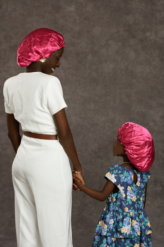 Bonnet en satin – Extra large, double couche, réversible, réglable, pour cheveux