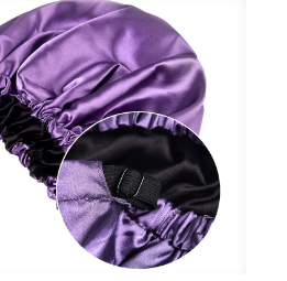 Bonnet en satin – Extra large, double couche, réversible, réglable, pour cheveux
